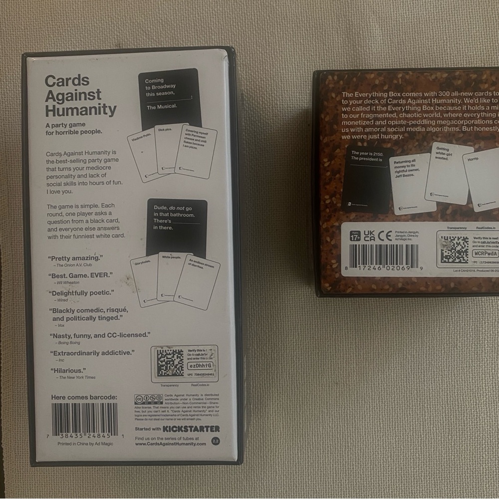 Cards Against Humanity set with Everything Box party game ice breaker adult - Picture 2 of 3